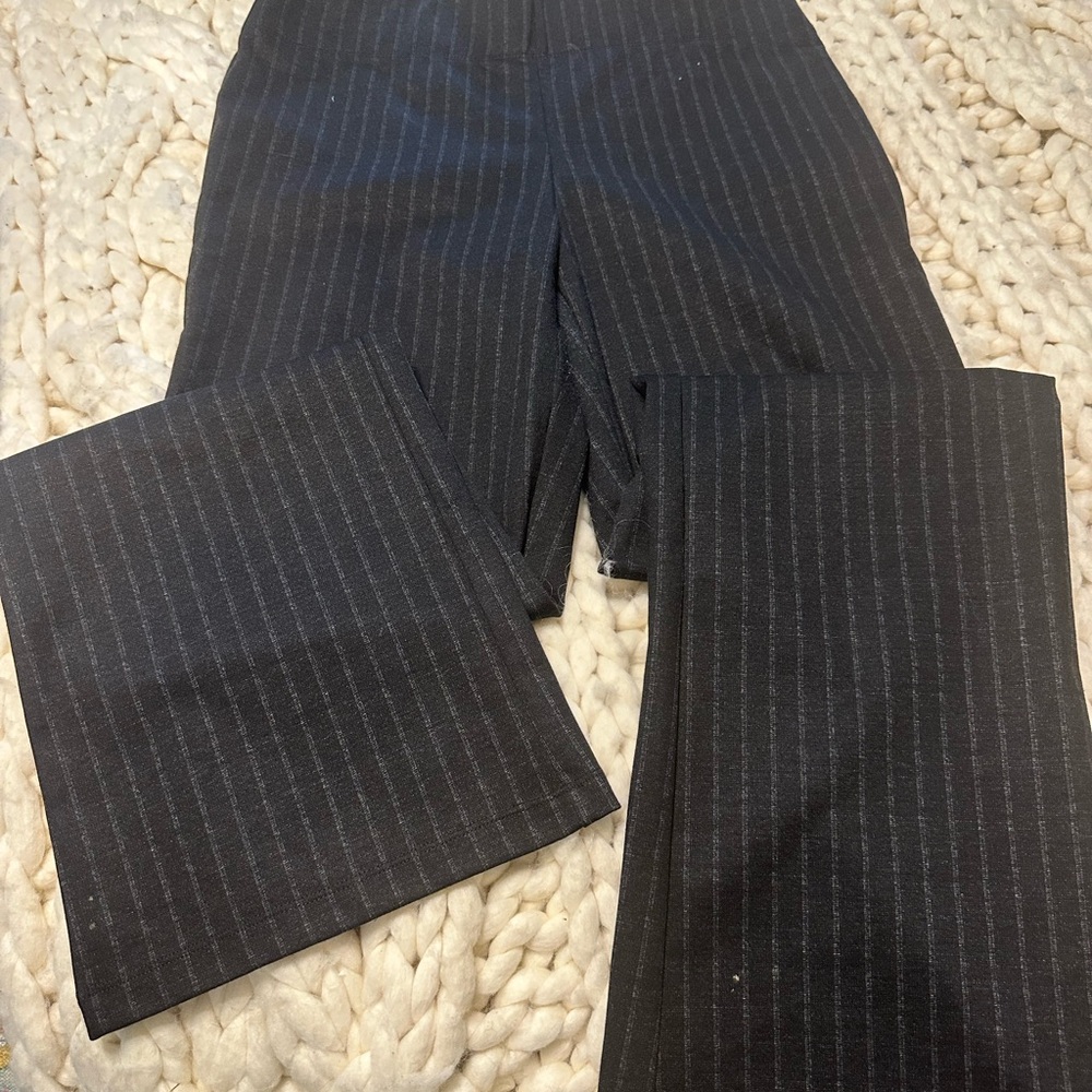 Max Studio Charcoal Stretch Pinstripe Dress Pants
